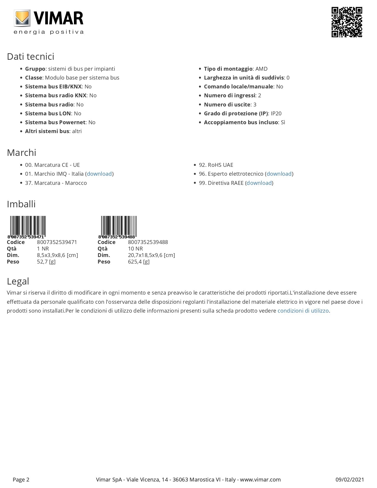 VIMAR    01477   MODULO DOMOTICO 2 INGRESSI 3USCITE BY_ME My Store