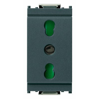 VIMAR    16203    SERIE IDEA PRESA BIPASSO 2P+T 10/16A 1 MODULO ANTRACITE My Store