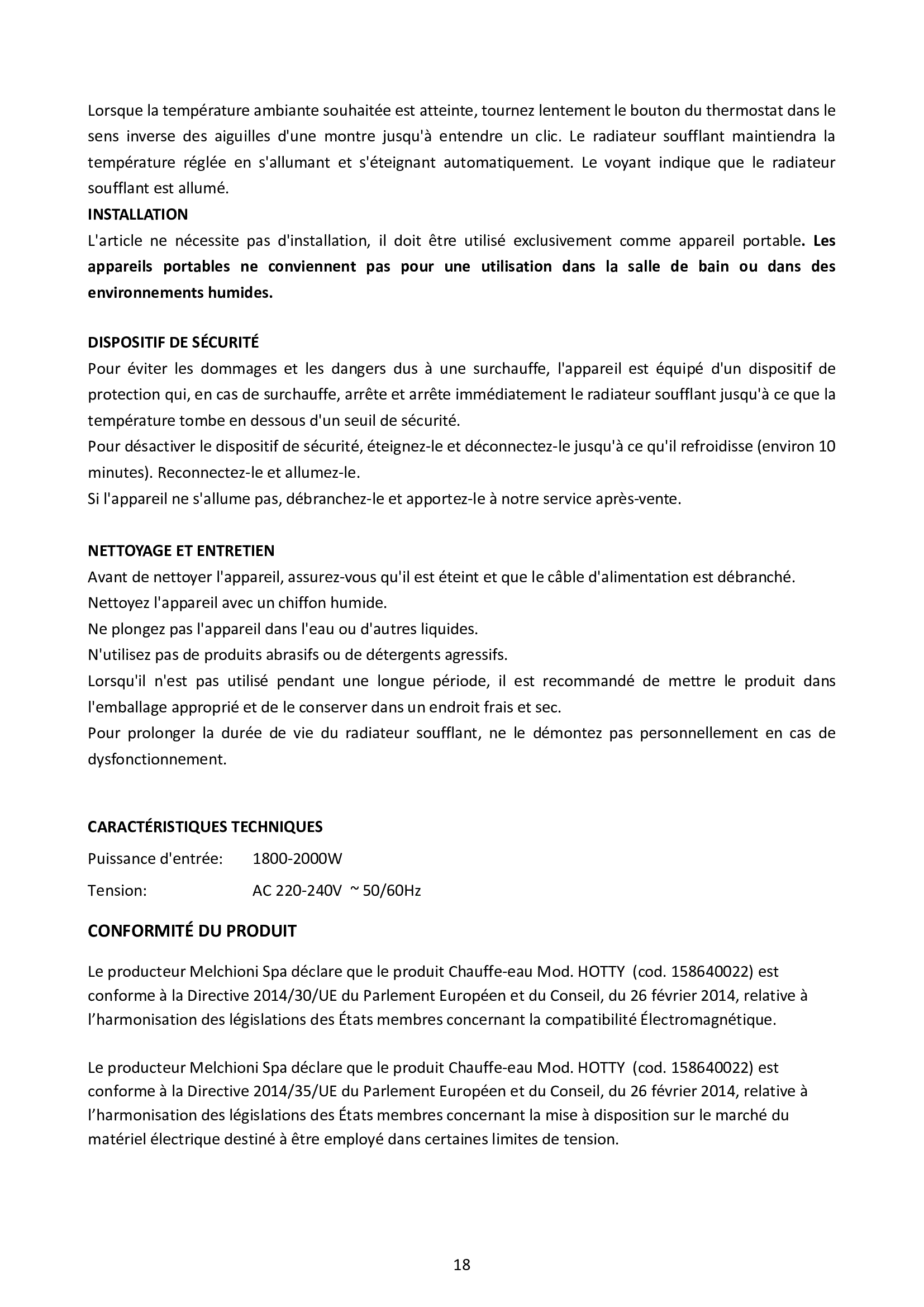 MELCHIONI     158640022    TERMOVENTILATORE FAMILY HOTTY My Store