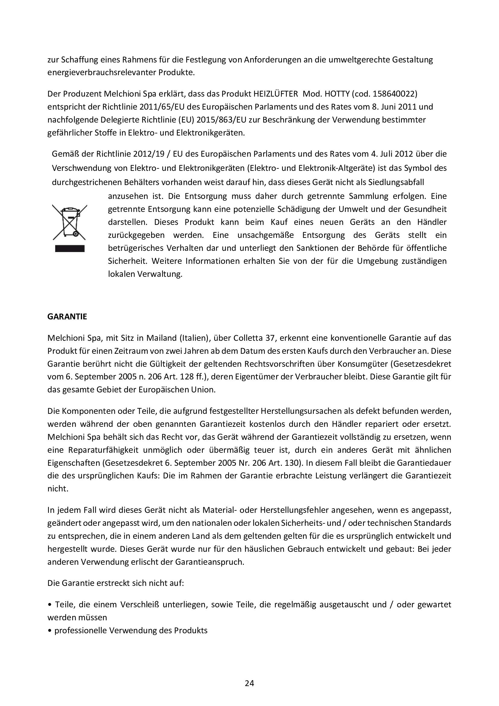 MELCHIONI     158640022    TERMOVENTILATORE FAMILY HOTTY My Store