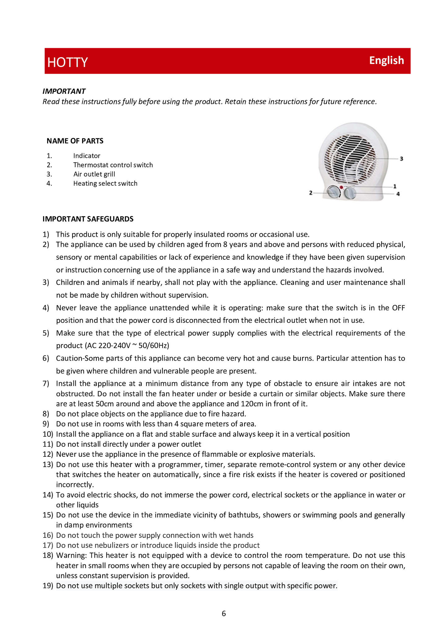 MELCHIONI 158640022 TERMOVENTILATORE FAMILY HOTTY