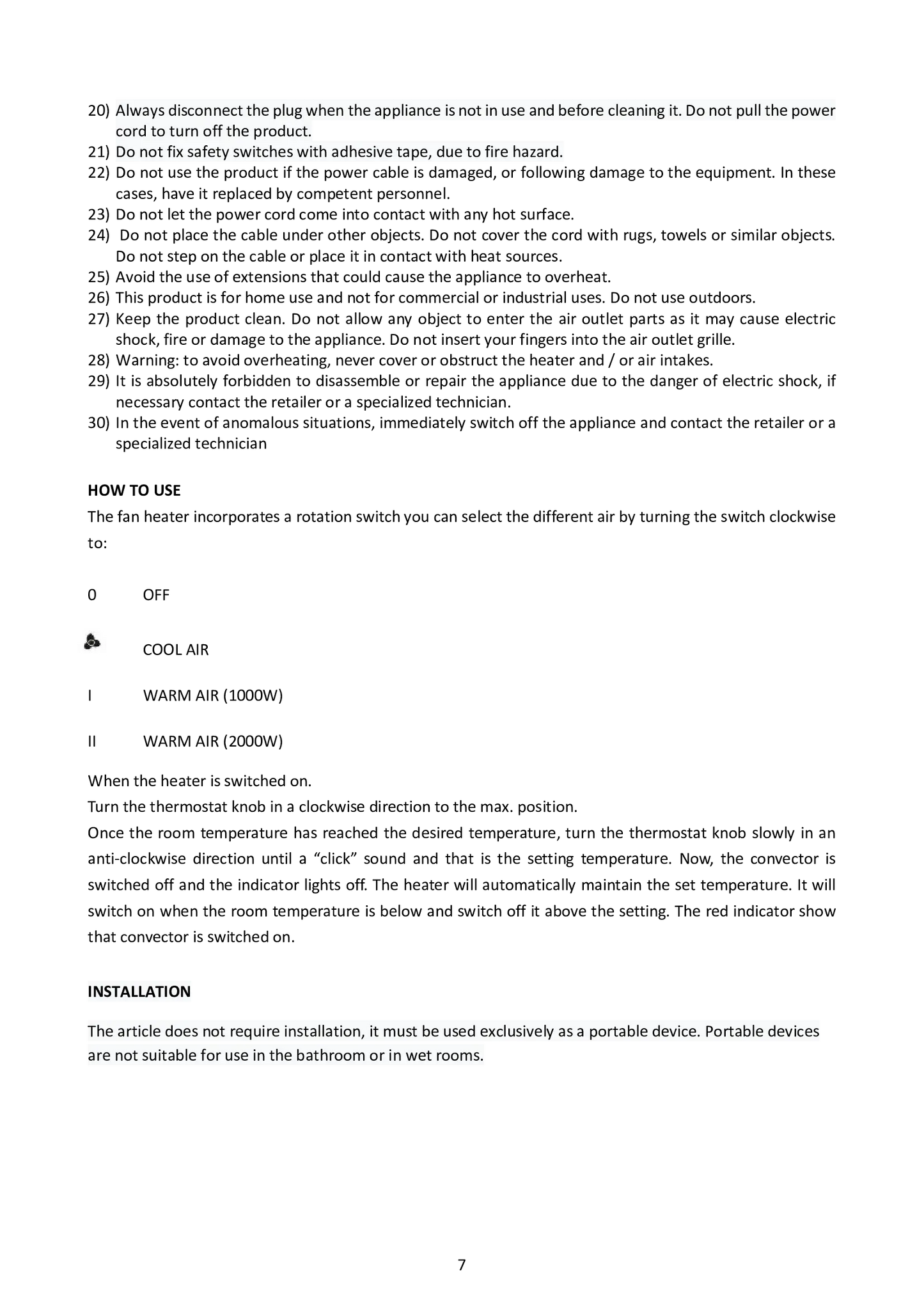 MELCHIONI     158640022    TERMOVENTILATORE FAMILY HOTTY My Store