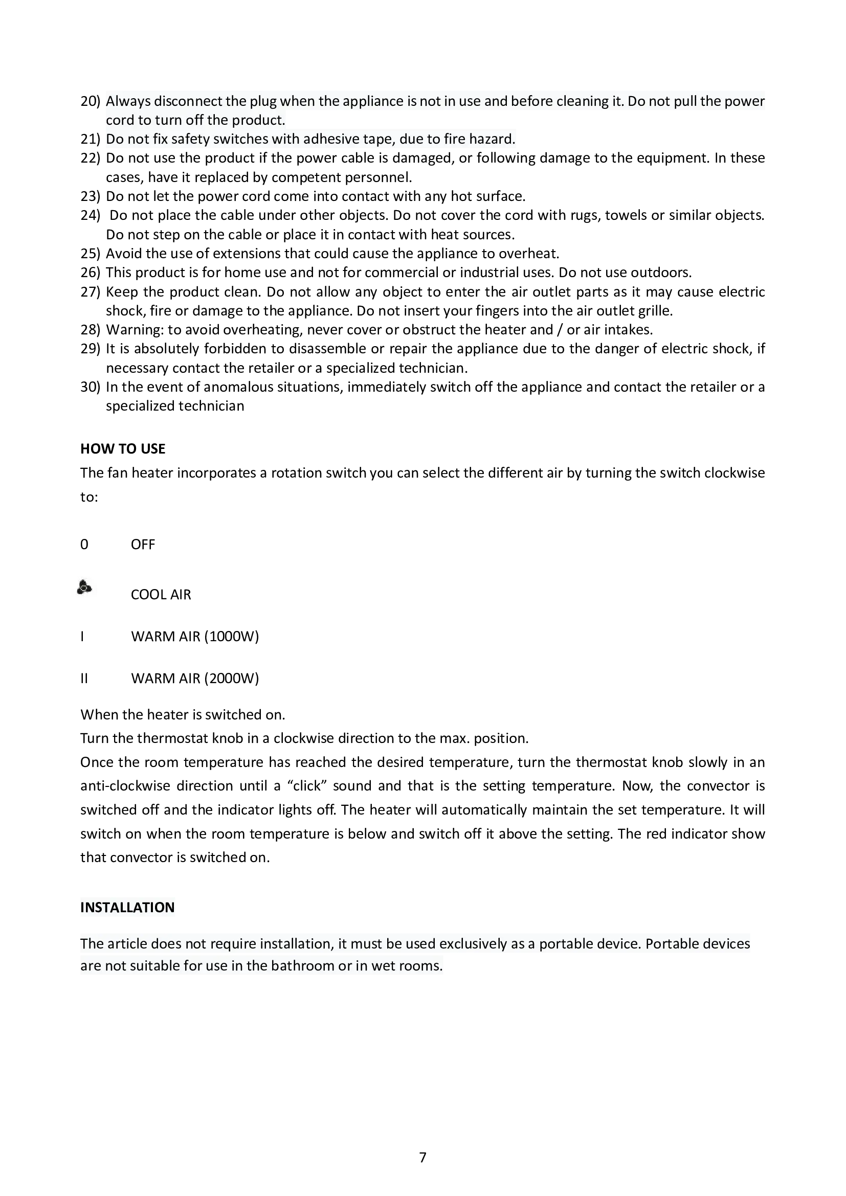 MELCHIONI     158640022    TERMOVENTILATORE FAMILY HOTTY My Store