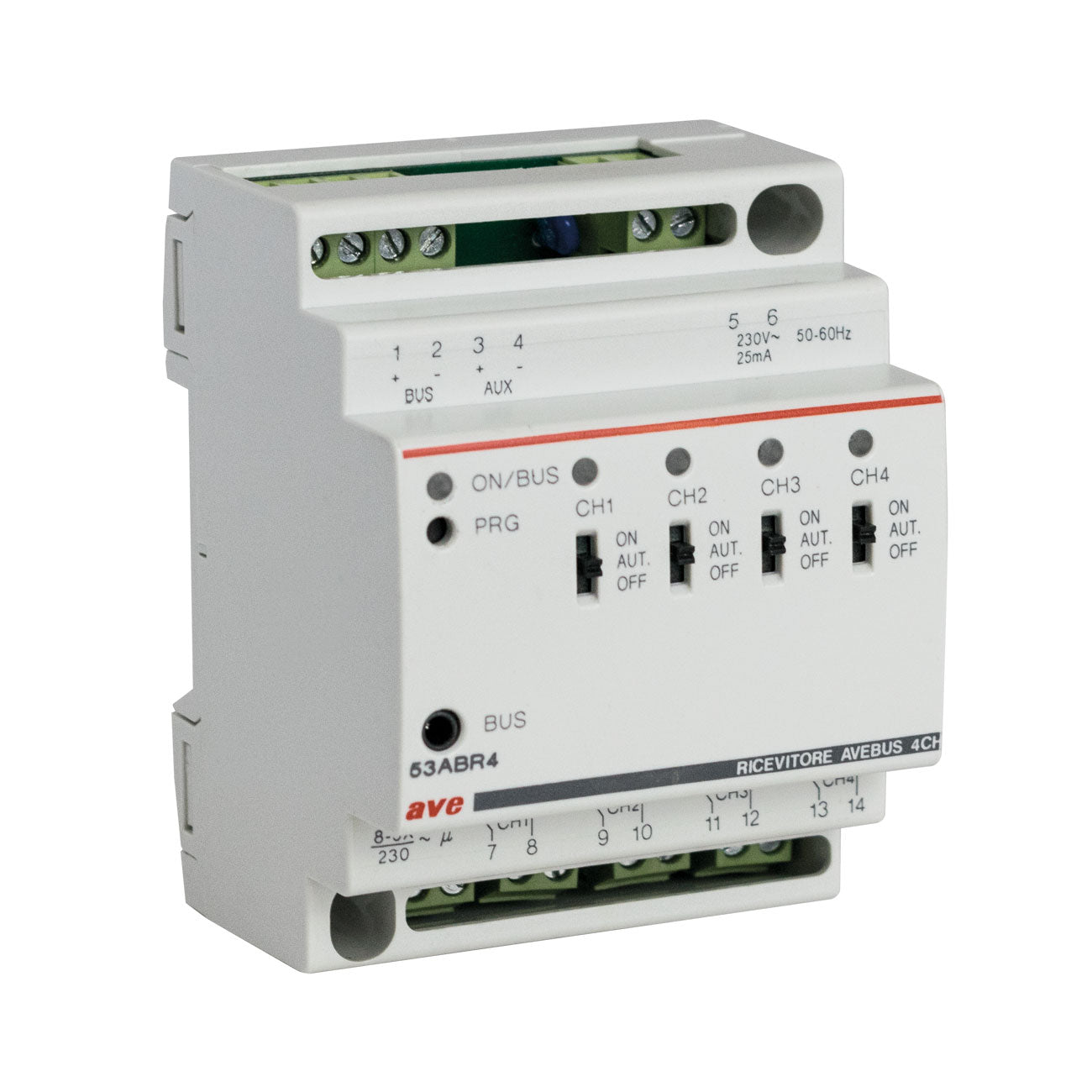 AVE   53ABR4    RICEVITORE BUS 4 USCITE RELE My Store