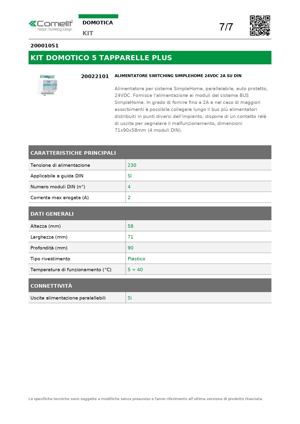 COMELIT   20001051    KIT DOMOTICO PER CONTROLLO TAPPARELLE 230VAC My Store