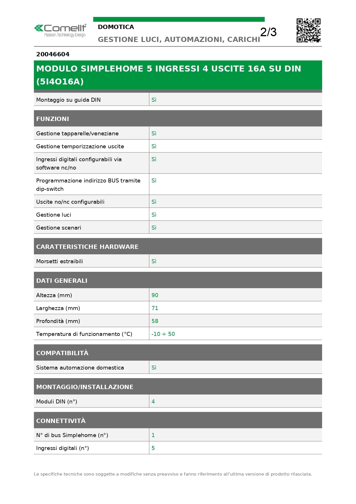 COMELIT   20046604    MODULO SIMPLEHOME DOTATO DI 5 INGRESSI OPTOISOLATO My Store
