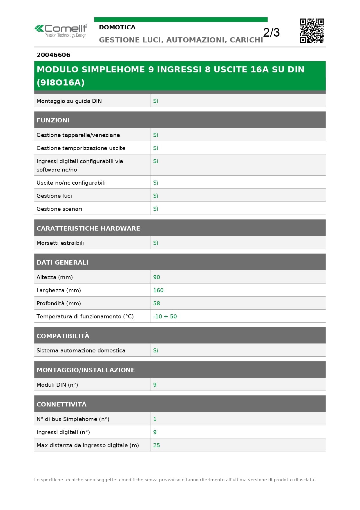 COMELIT   20046606    MODULO SIMPLEHOME 9 INGRESSI OPTOISOLATO My Store