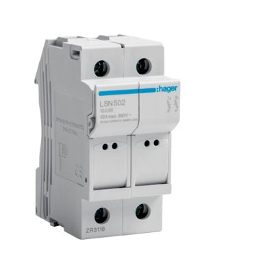HAGER     LSN502        PORTAFUSIBILE SEZIONABILE 10,3X38MM 2P 32A My Store