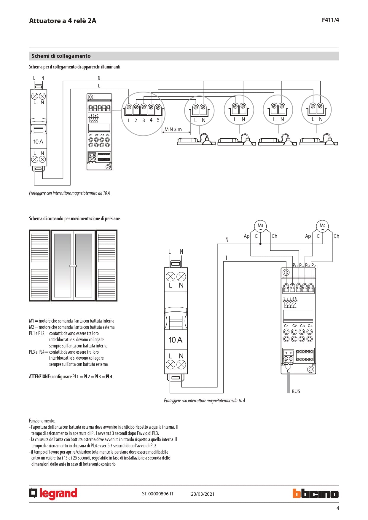 BTICINO    F411/4     ATTUATORE 4 RELE My Store