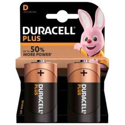 Batterie Duracell Plus 100 Torcia LR20 1,5V - Confezione 2 Pezzi Alta Potenza - Gieffeshop Batterie Alta Potenza Duracell