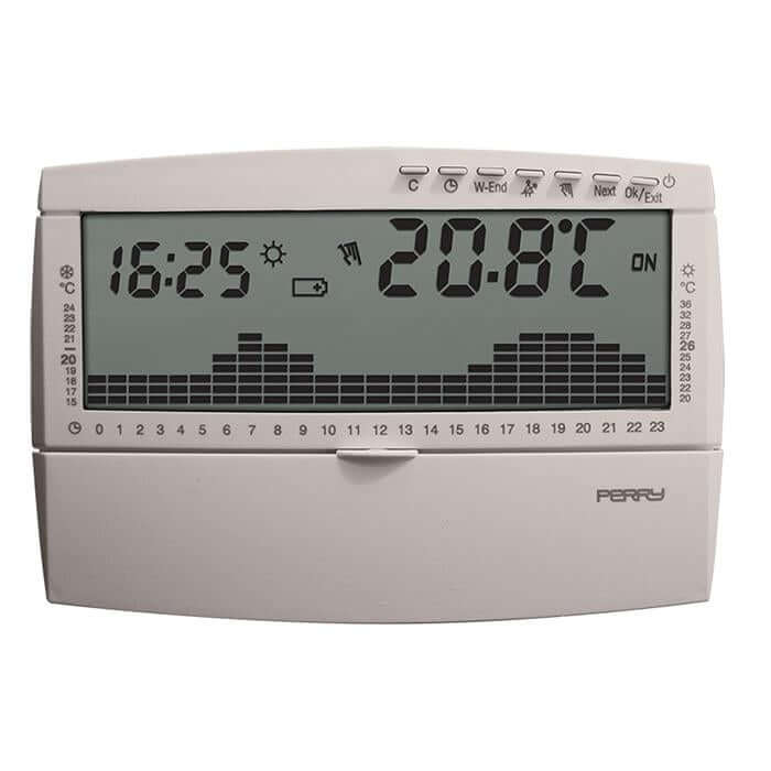 PERRY CR017BG CRONOTERMOSTATO DIGITALE GIORNALIERO LCD - Gieffeshop RISCALDAMENTO My Store