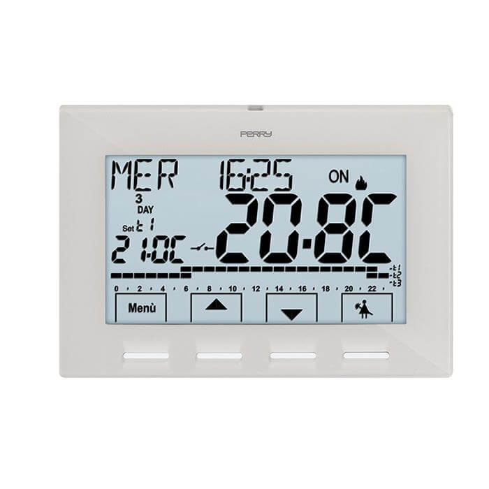PERRY CR029B CRONOTERMOSTATO DIGITALE SETTIMANALE - Gieffeshop Termostato My Store