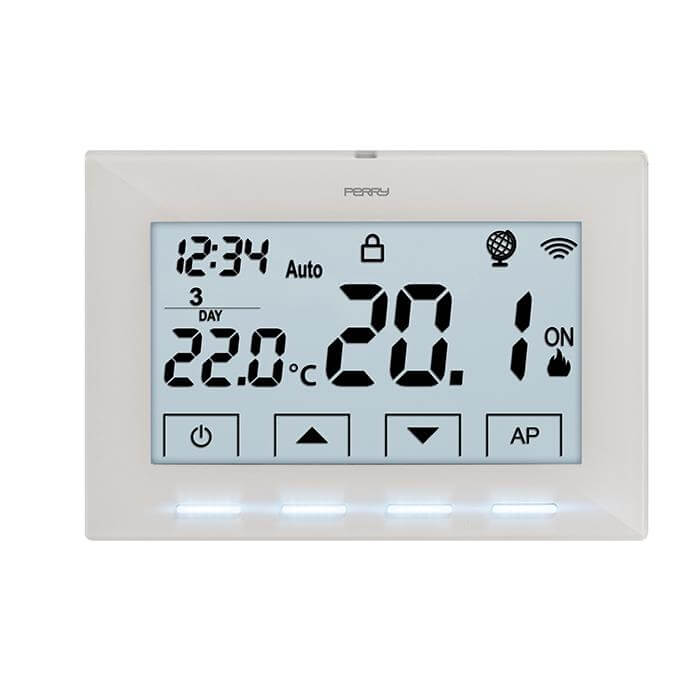 PERRY CR029WIFI CRONOTERMOSTATO DIGITALE PARETE WI - FI LCD - Gieffeshop Termostato My Store