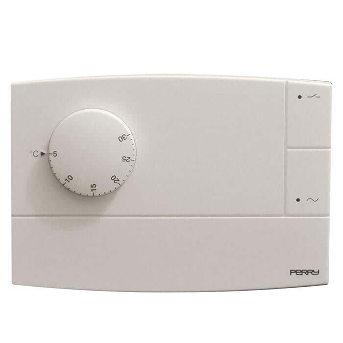 PERRY TE500B TERMOSTATO ELETTRONICO PARETE CON SPIA BIANCO - Gieffeshop Termostato My Store