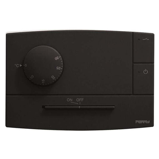 PERRY TE501A TERMOSTATO ELETTRONICO PARETE COMANDO ON/OFF ANTRACITE - Gieffeshop Termostato My Store