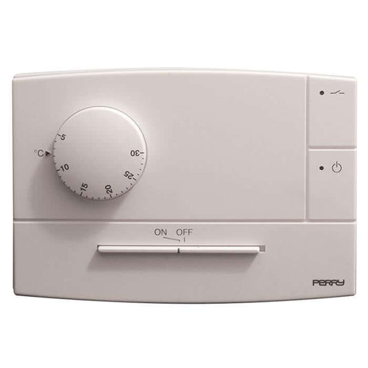PERRY TE501B TERMOSTATO ELETTRONICO PARETE COMANDO ON/OFF BIANCO - Gieffeshop Termostato My Store