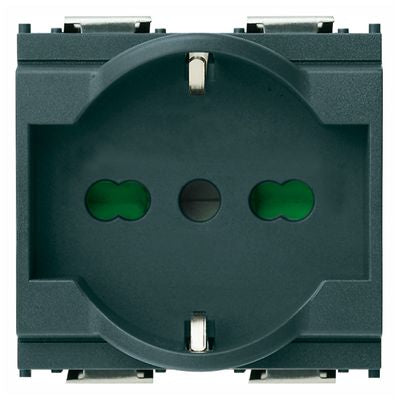 VIMAR    16211    SERIE IDEA PRESA BIPASSO/SCHUKO 2P+T 10/16A 2 MODULI ANTRACITE My Store