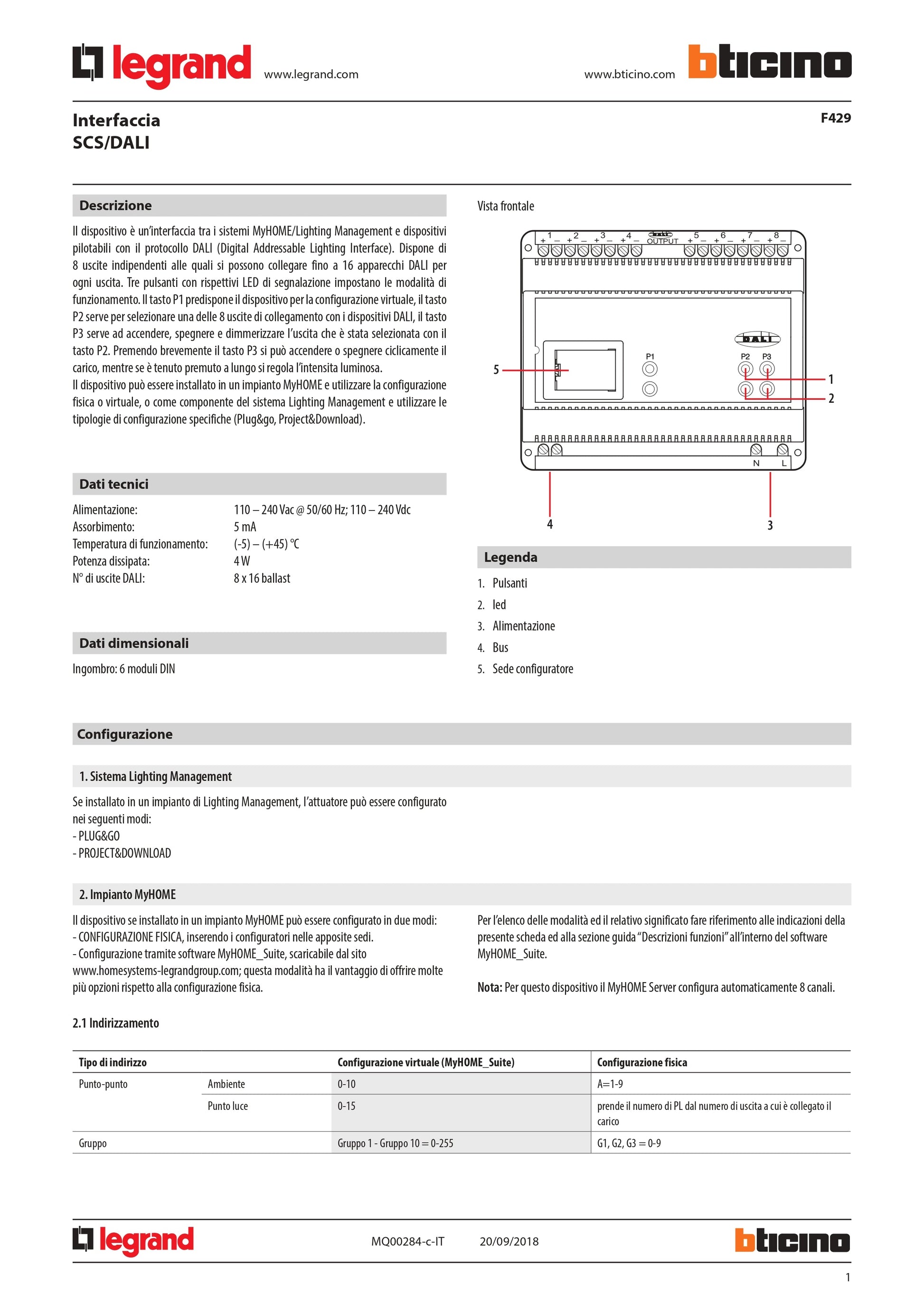BITICINO   F429     DIMMER ELETTRONICO DALI 8 USCITE I My Store