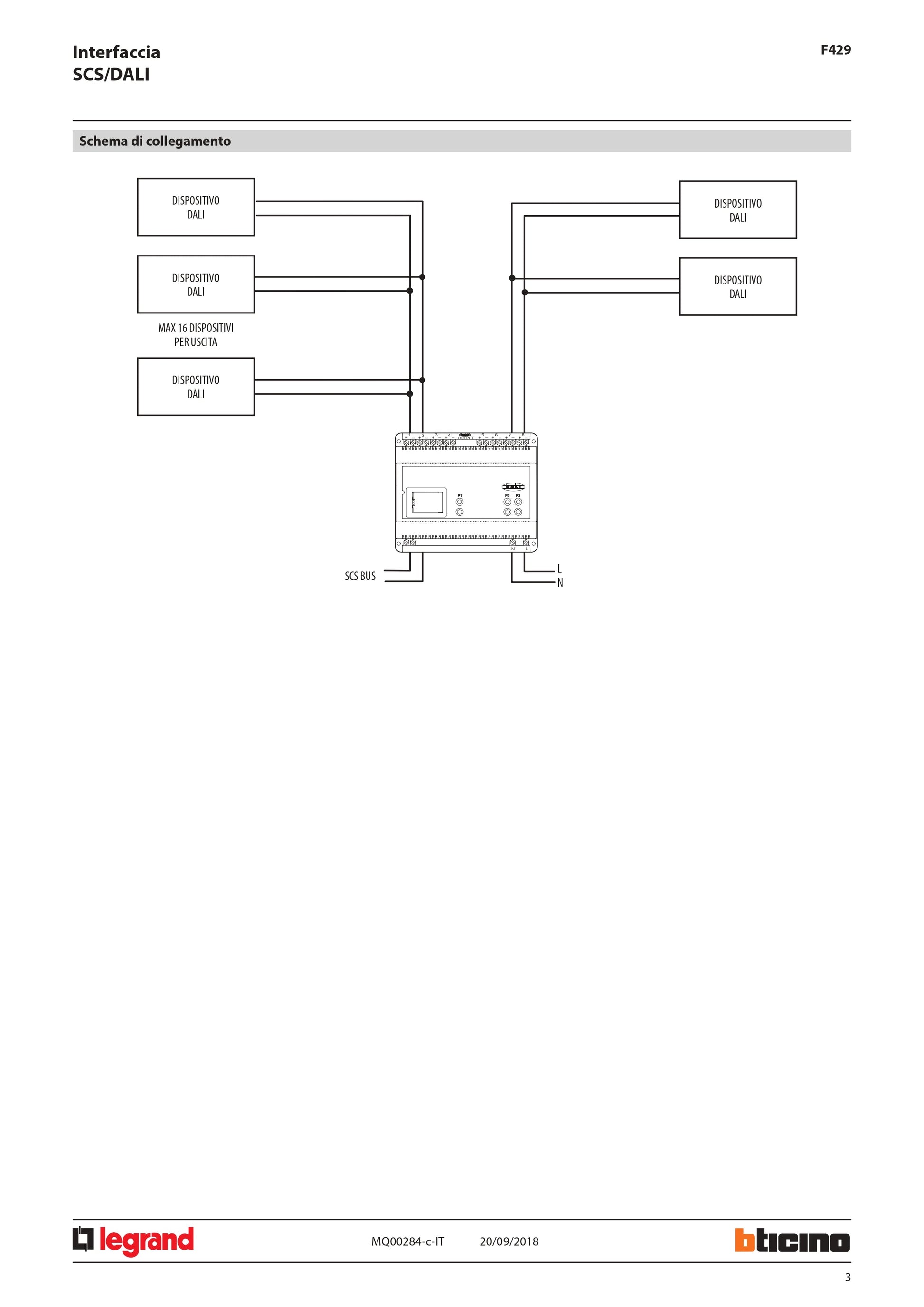 BITICINO   F429     DIMMER ELETTRONICO DALI 8 USCITE I My Store