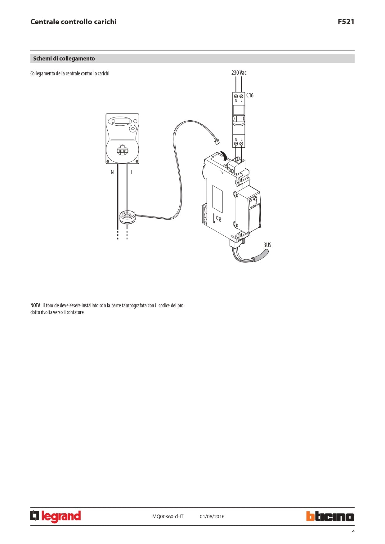 BTICINO   F521      CONTATORE E CONTROLLO CARICHI My Store