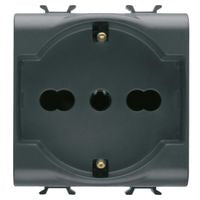 GEWISS   GW12204    SERIE CHORUS PRESA BIPASSO/SCHUKO 2P+T 10/16A NERO My Store