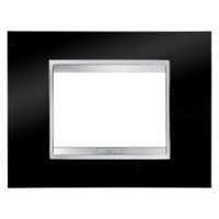 GEWISS    GW16203TN    SERIE CHORUS PLACCA LUX 3 MODULI NERO TONER My Store