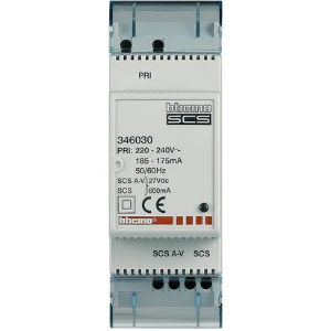 Alimentatore Compatto BTicino Terraneo 346030 - 230VAC 2 Moduli con Adattatore Video - Gieffeshop alimentatore My Store