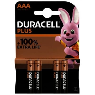 Batterie Duracell Plus AAA Ministilo 1,5V - Confezione 4 Pezzi Lunga Durata - Gieffeshop BATTERIE Duracell