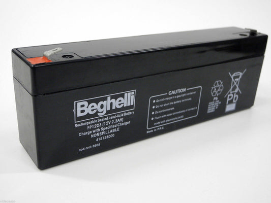 BEGHELLI 8665 BATTERIA RICARICABILE PIOMBO 12VDC 2,3AH - Gieffeshop BATTERIE My Store