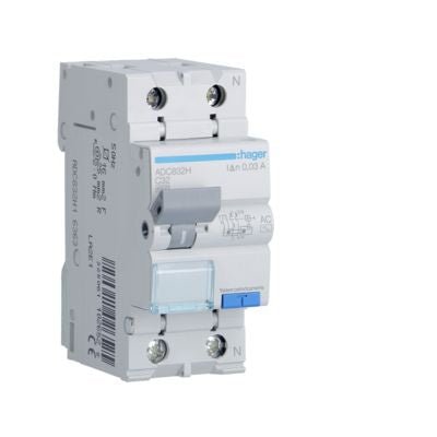 HAGER ADC832H INTERRUT. MAGNET. DIFFER. 1P+N 32A 4,5KA - Gieffeshop INDUSTRIALE My Store