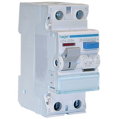 HAGER CDA225H INTERRUT. DIFFEREN. PURO 2P 25A 30MA - Gieffeshop INDUSTRIALE My Store