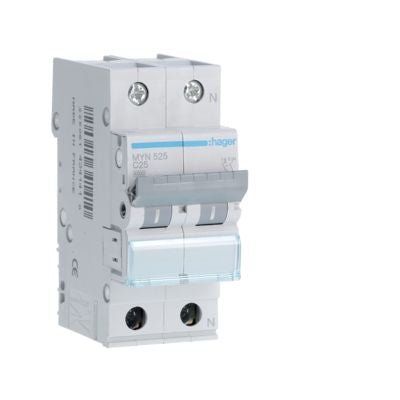 HAGER MYN525 INTERRUT. MAGNETOT. 1P+N 25A 4,5KA CURVA C - Gieffeshop INDUSTRIALE My Store