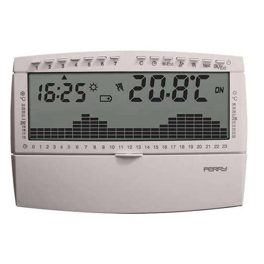 PERRT CR018BS CRONOTERMOSTATO DIGITALE PARETE SETTIMANALE LCD - Gieffeshop Termostato My Store