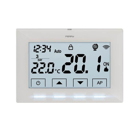 PERRY CR029WIFI CRONOTERMOSTATO DIGITALE PARETE WI - FI LCD - Gieffeshop Termostato My Store