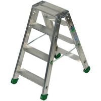 Sgabello FACAL D-3 - Alluminio 3 Gradini Doppia Salita Cerniere Monoblocco TUV - Gieffeshop Scale e Ponteggi FACAL
